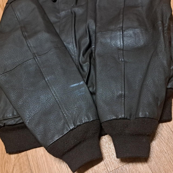 Airborne Leather Bomber Jacket Size Large - Picture 5 of 8